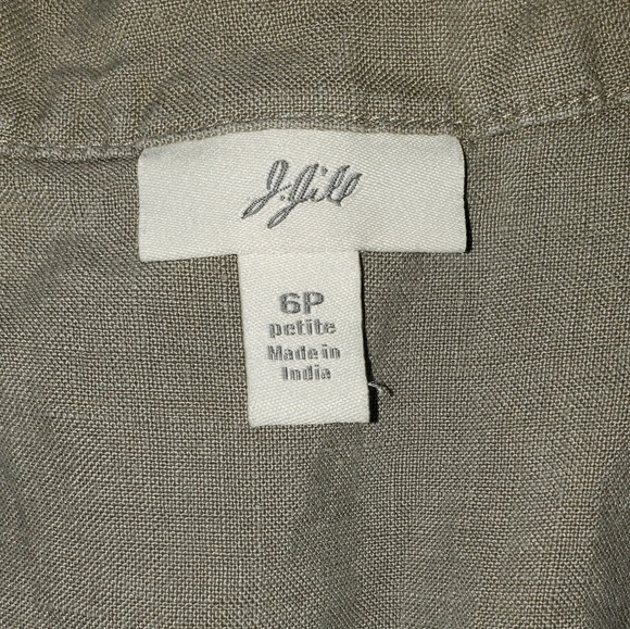 J. Jill| Khaki Button-Up Collared Dress - Picture 2 of 8